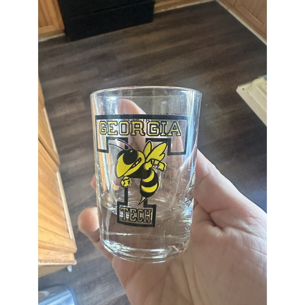 Vintage Georgia Tech Yellow Jackets Shot  Glass Rivals Highball 3 oz